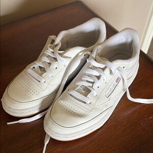 Reebok Cream Lace-Up Sneakers